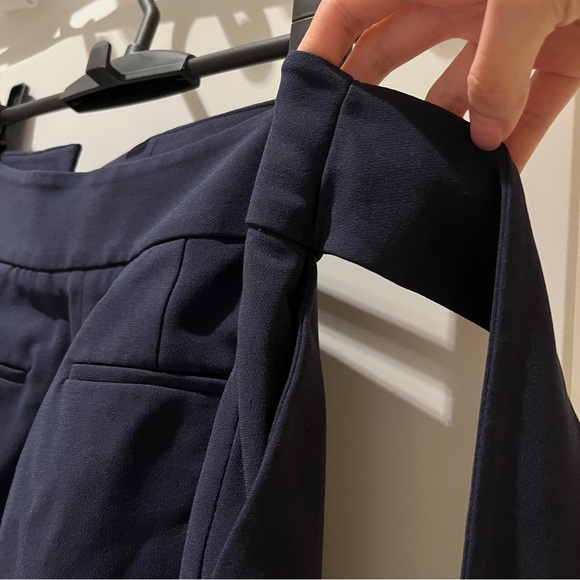 Aritzia Wilfred Feuille Navy Pleated Tie Waist Trouser Pants - Picture 11 of 14